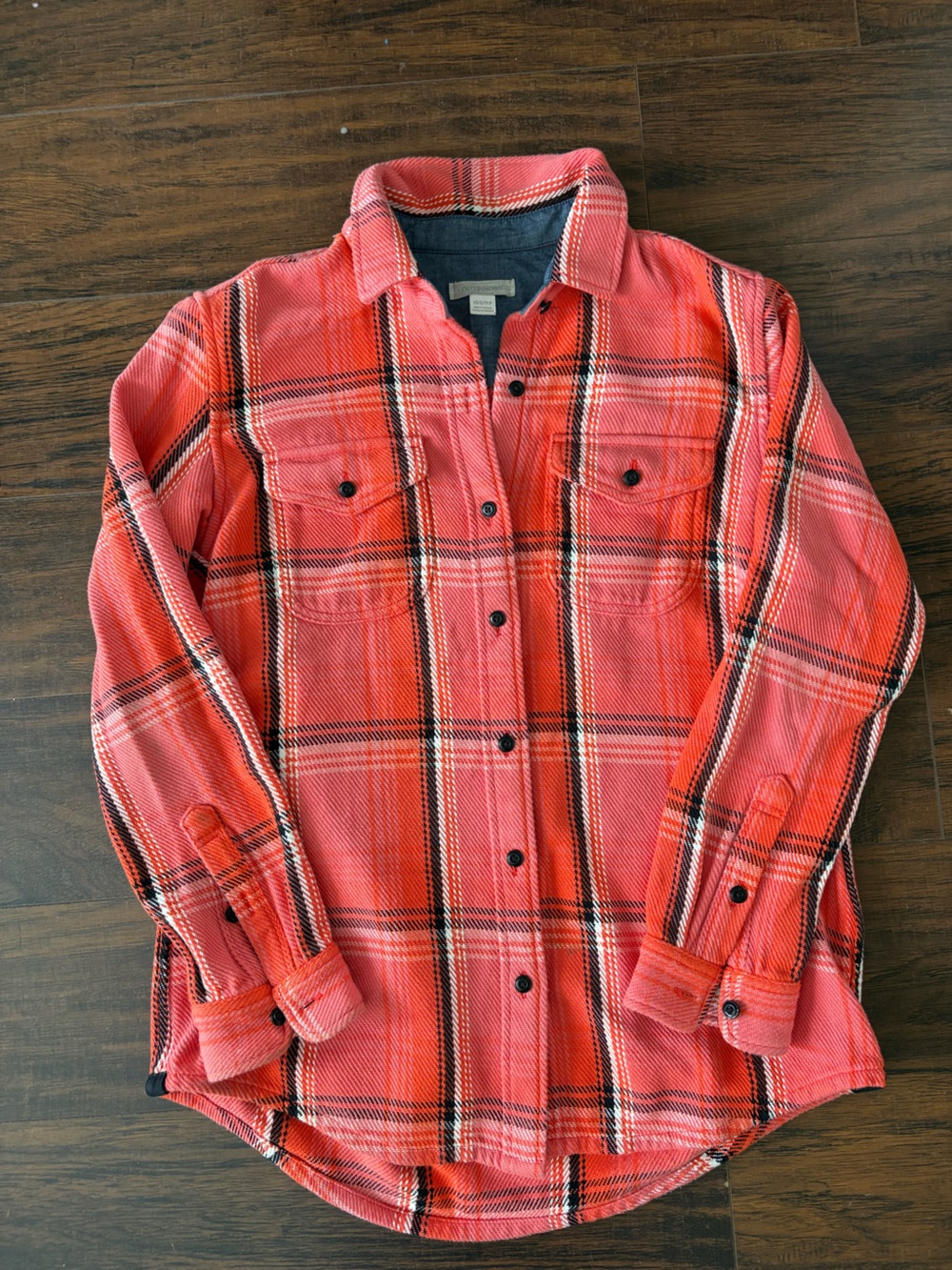 The Outerknown Blanket Shirt Orange Pink XS